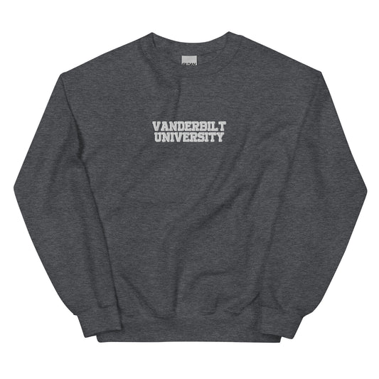 Vanderbilt Collegiate Embroidered Sweatshirt Dark Heather