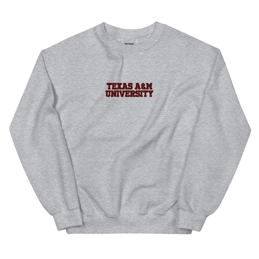 Texas A&M Collegiate Embroidered Sweatshirt Sport Grey