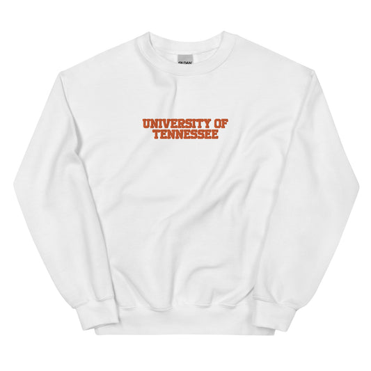 Tennessee Collegiate Embroidered Sweatshirt White